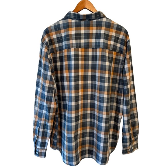 Columbia Shirt Plaid Hardy Ridge Long Sleeve Regular Fit Blue Orange XL 1707631 - Picture 5 of 13